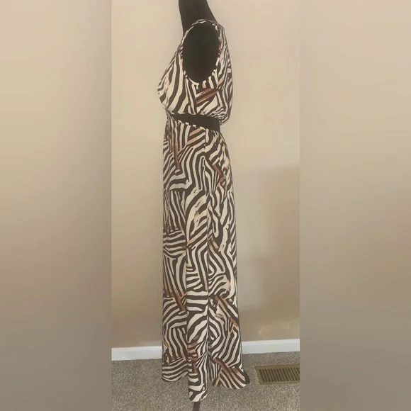 Animal Safari Print Maxi Cutout Dress by Shoe Dazzle Sz S - Picture 4 of 7